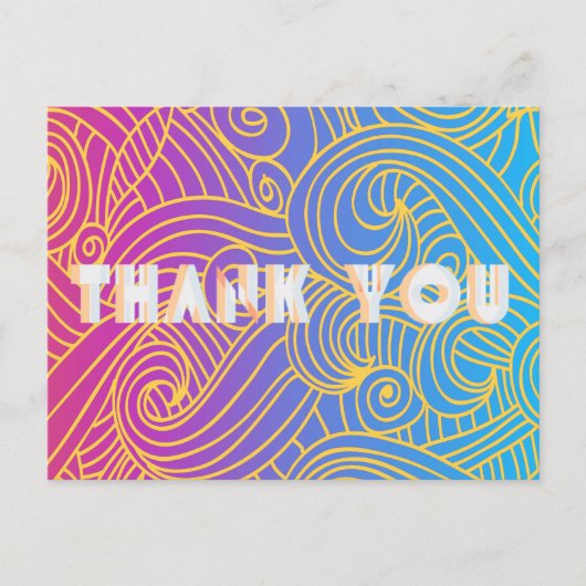 Handgetekend Krullend Patroon Abstract Briefkaart (Voorkant)