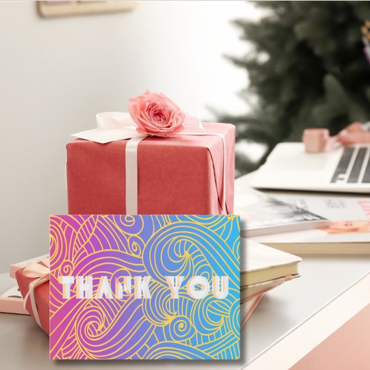 Handgetekend Krullend Patroon Abstract Briefkaart