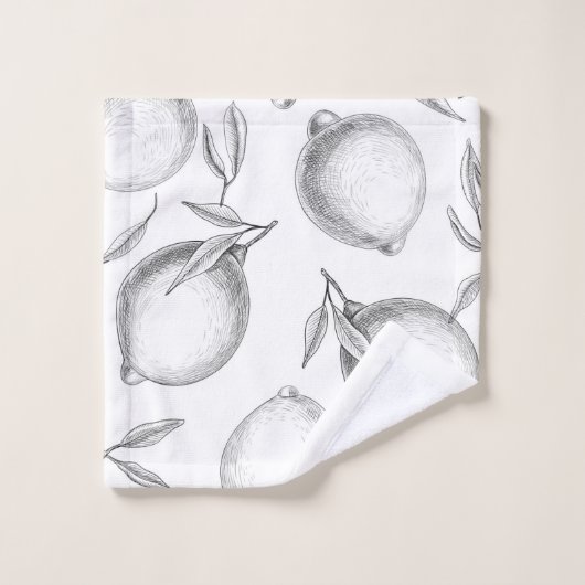 Handgetekend Lemon-patroon Bad Handdoek (Wasdoekje)