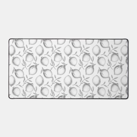 Handgetekend Lemon-patroon Bureaumat (Voorkant)