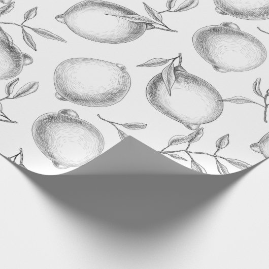 Handgetekend Lemon-patroon Cadeaupapier (Hoek)