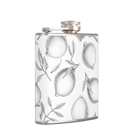 Handgetekend Lemon-patroon Heupfles (Rechts)