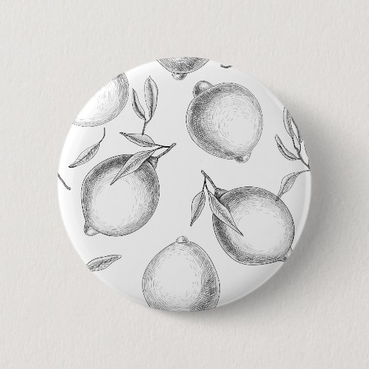 Handgetekend Lemon-patroon Ronde Button 5,7 Cm (Voorkant)