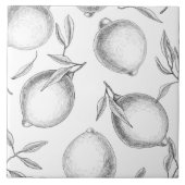 Handgetekend Lemon-patroon Tegeltje (Voorkant)