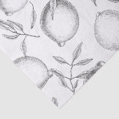 Handgetekend Lemon-patroon Tissuepapier (Detail)