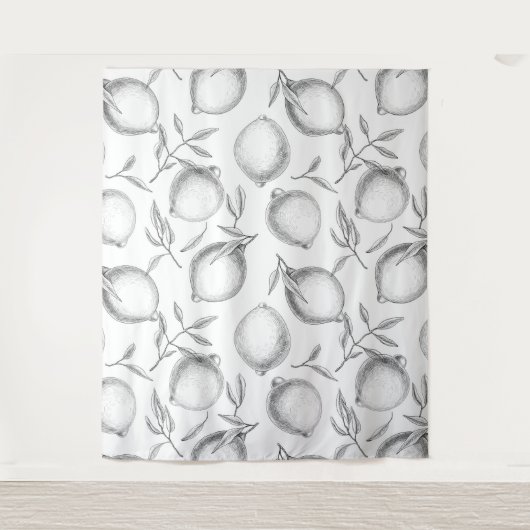 Handgetekend Lemon-patroon Wandkleed (Voorkant)