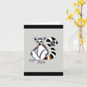 Handgetekend - LEMUR - Bedreigde dieren - Natuur Kaart (Gele Bloem)