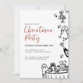 Handgetekend Modern Kerstfeest Kaart (Voorkant)