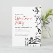 Handgetekend Modern Kerstfeest Kaart (Staand voorkant)