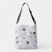Handgetekend mok, naadloos ontwerp. crossbody tas (Achterkant)