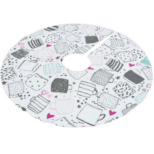 Handgetekend mok, naadloos ontwerp. kerstboom rok (Gekanteld)