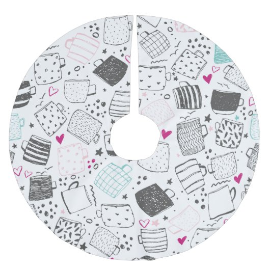 Handgetekend mok, naadloos ontwerp. kerstboom rok (Voorkant)