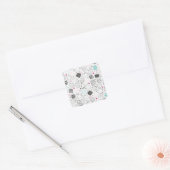 Handgetekend mok, naadloos ontwerp. vierkante sticker (Envelop)