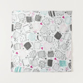 Handgetekend mok, naadloos ontwerp. wandkleed (Voorkant (horizontaal))