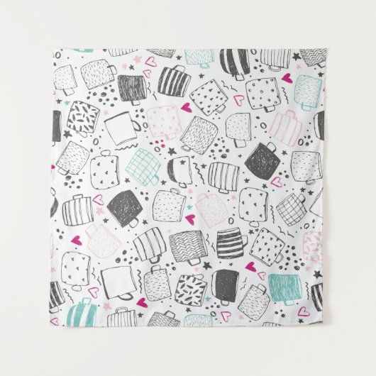 Handgetekend mok, naadloos ontwerp. wandkleed (Voorkant (horizontaal))