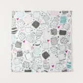 Handgetekend mok, naadloos ontwerp. wandkleed (Voorkant)