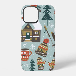 Handgetekend naadloos vintage patroon met cute for iPhone 12 hoesje