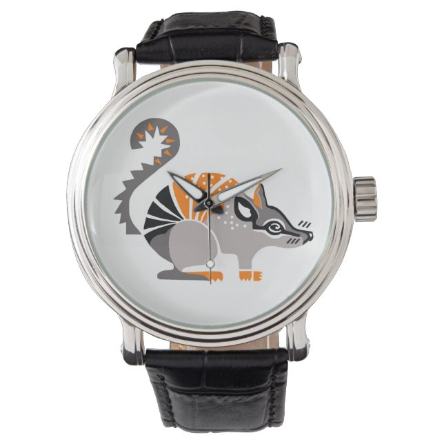 Handgetekend - NUMBAT -Bedreigd dier - Wildlife Horloge (Voorkant)