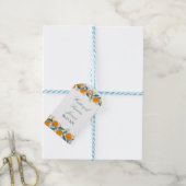 Handgetekend Oranje Botanisch Abstract Trouwen Cadeaulabel (Met Touw)