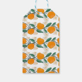Handgetekend Oranje Botanisch Abstract Trouwen Cadeaulabel (Achterkant)