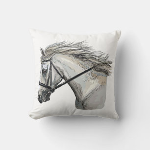 Handgetekend paard met hoofdstel kussen
