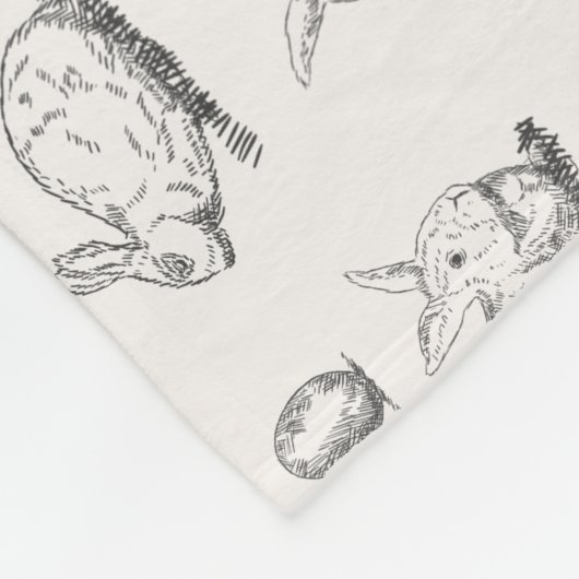 Handgetekend paaspatroon | Fleece Blanket (Hoek)
