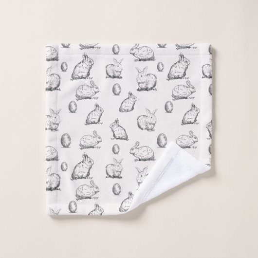 Handgetekend paaspatroon | Handdoekset Bad Handdoek (Wasdoekje)