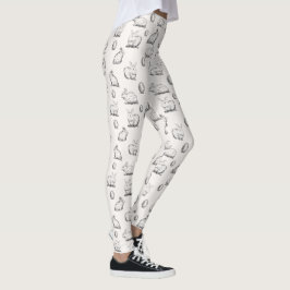 Handgetekend paaspatroon | Leggings