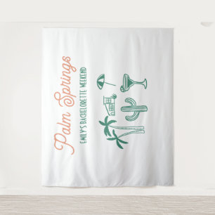 Handgetekend Palm Springs Roze Meidenavond Wandkleed