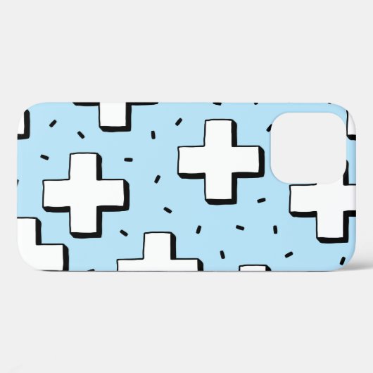 Handgetekend patroon met plusteken. Case-Mate iPhone case (Achterkant (horizontaal))