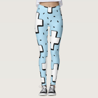 Handgetekend patroon met plusteken. leggings