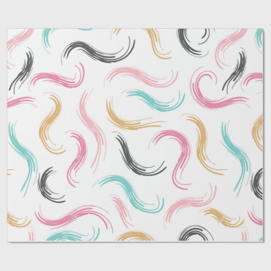 Handgetekend penseellijnpatroon cadeaupapier (Vlak)