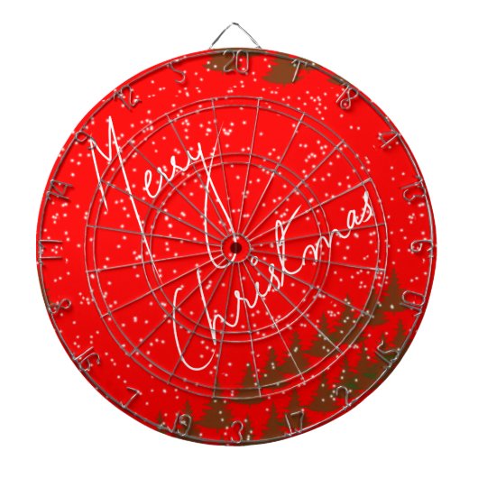 Handgetekend Prettig Kerstfeest Dartbord (Voorkant)