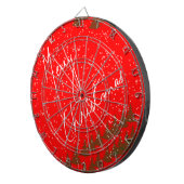 Handgetekend Prettig Kerstfeest Dartbord (Voorkant Rechts)