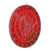 Handgetekend Prettig Kerstfeest Dartbord (Voorkant Links)