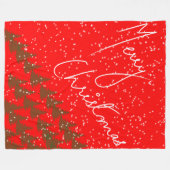 Handgetekend Prettig Kerstfeest Fleece Deken (Voorkant (Horizontaal))