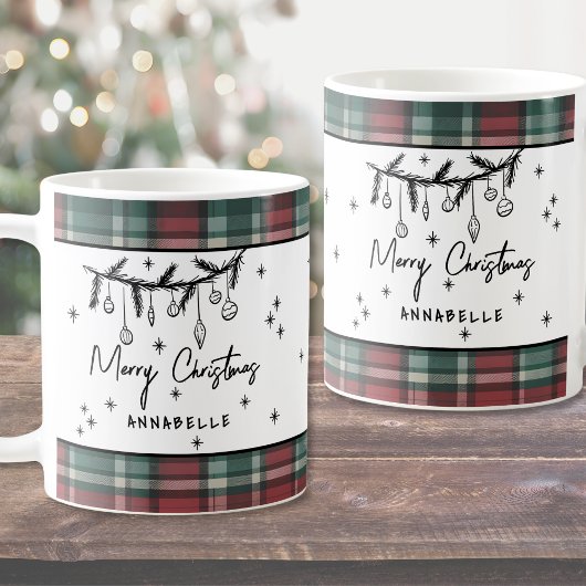 Handgetekend Prettig Kerstfeest Koffiemok