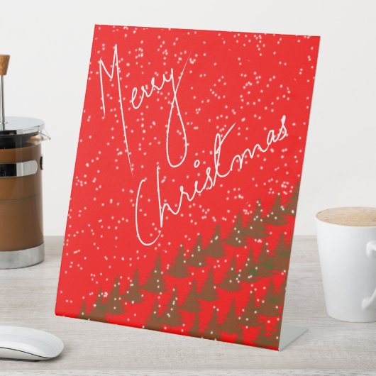 Handgetekend Prettig Kerstfeest Reclamebord Met Voetstuk (Insitu)