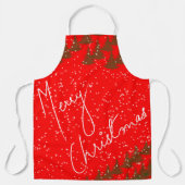 Handgetekend Prettig Kerstfeest Schort (Voorkant)