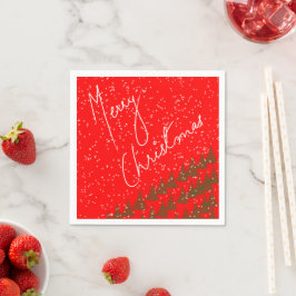 Handgetekend Prettig Kerstfeest Servet