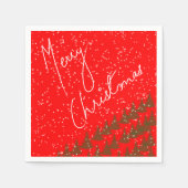 Handgetekend Prettig Kerstfeest Servet (Voorkant)
