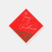 Handgetekend Prettig Kerstfeest Servet (Hoek)