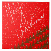 Handgetekend Prettig Kerstfeest Tegeltje (Voorkant)
