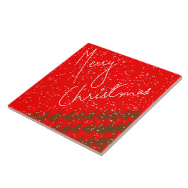 Handgetekend Prettig Kerstfeest Tegeltje