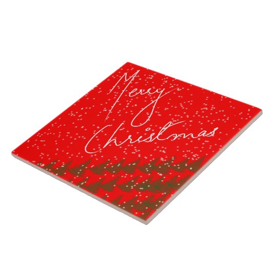 Handgetekend Prettig Kerstfeest Tegeltje (Zijkant)
