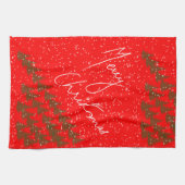 Handgetekend Prettig Kerstfeest Theedoek (Horizontaal)