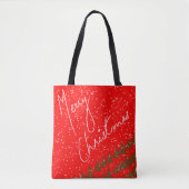 Handgetekend Prettig Kerstfeest Tote Bag (Voorkant)