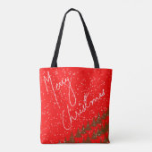 Handgetekend Prettig Kerstfeest Tote Bag (Achterkant)