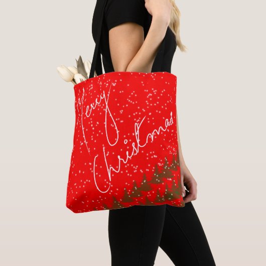 Handgetekend Prettig Kerstfeest Tote Bag (Dichtbij)