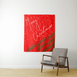 Handgetekend Prettig Kerstfeest Wandkleed